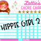 Hippie Girl Chore Chart Template - Hippie Girl 2