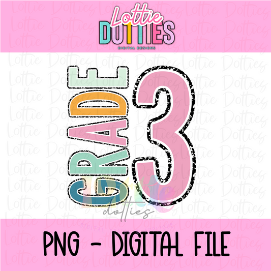 Third Grade PNG - Back To School - Sublimation - Digital Download