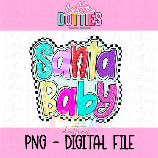 Santa Baby Bright PNG - Santa Baby Christmas PNG - Sublimation