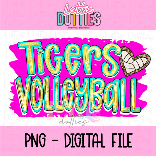 Tigers Volleyball Mascot PNG - Mascot Designs - Digital Download