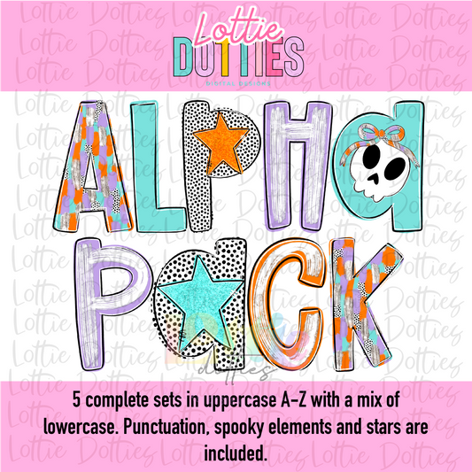 Spooky Pastel Poppy Alpha - Halloween Pastel Poppy Alphabet - Alpha Pack - Alphabet Clipart - Instant Download  - Alpha Packs
