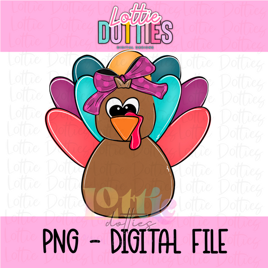 Turkey Girl Png - Turkey Design - Thanksgiving Design - Digital Download