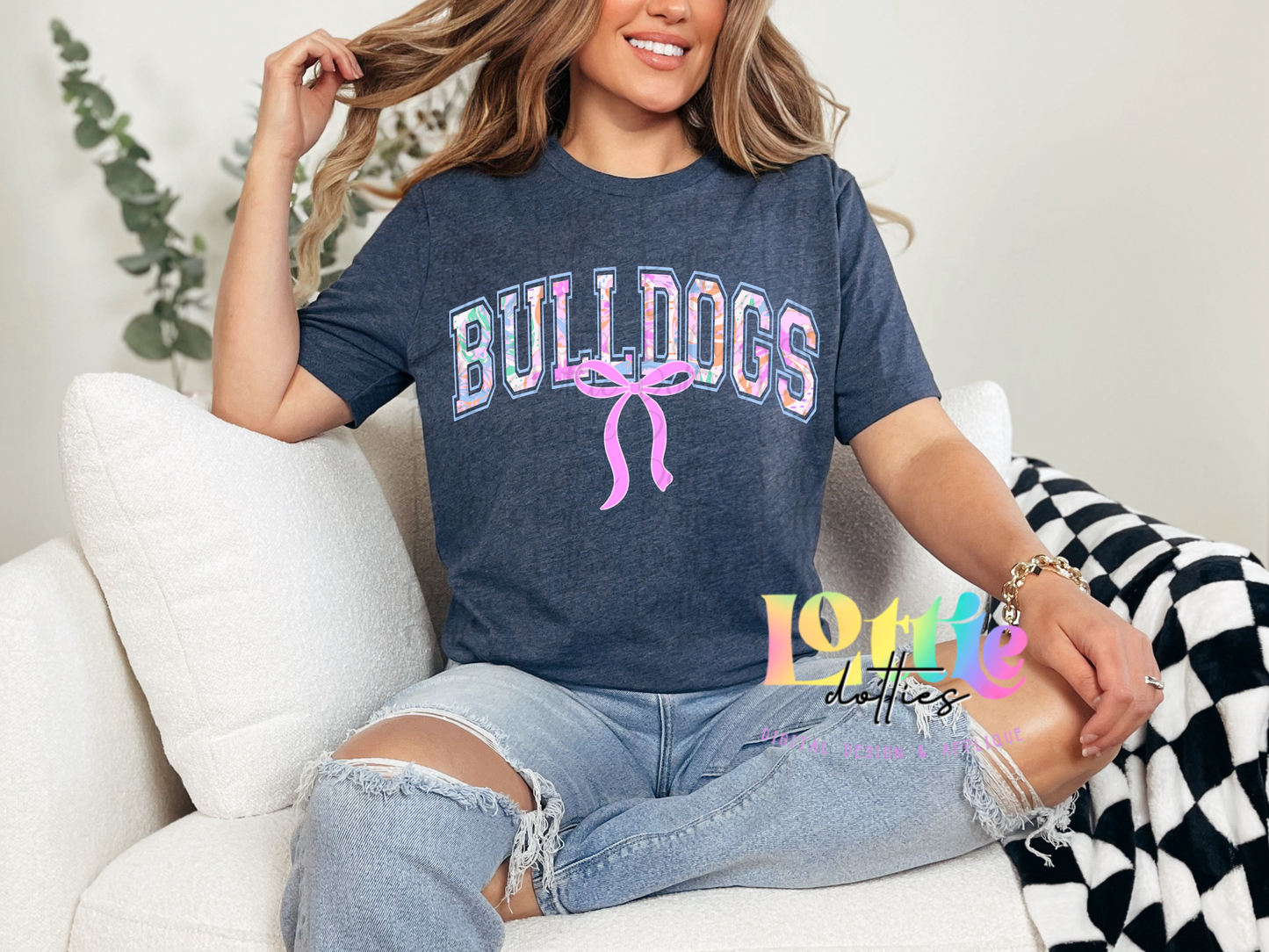Bulldogs PNG - Digital Download - Bulldogs Sublimation Design - coquette bow bulldogs design