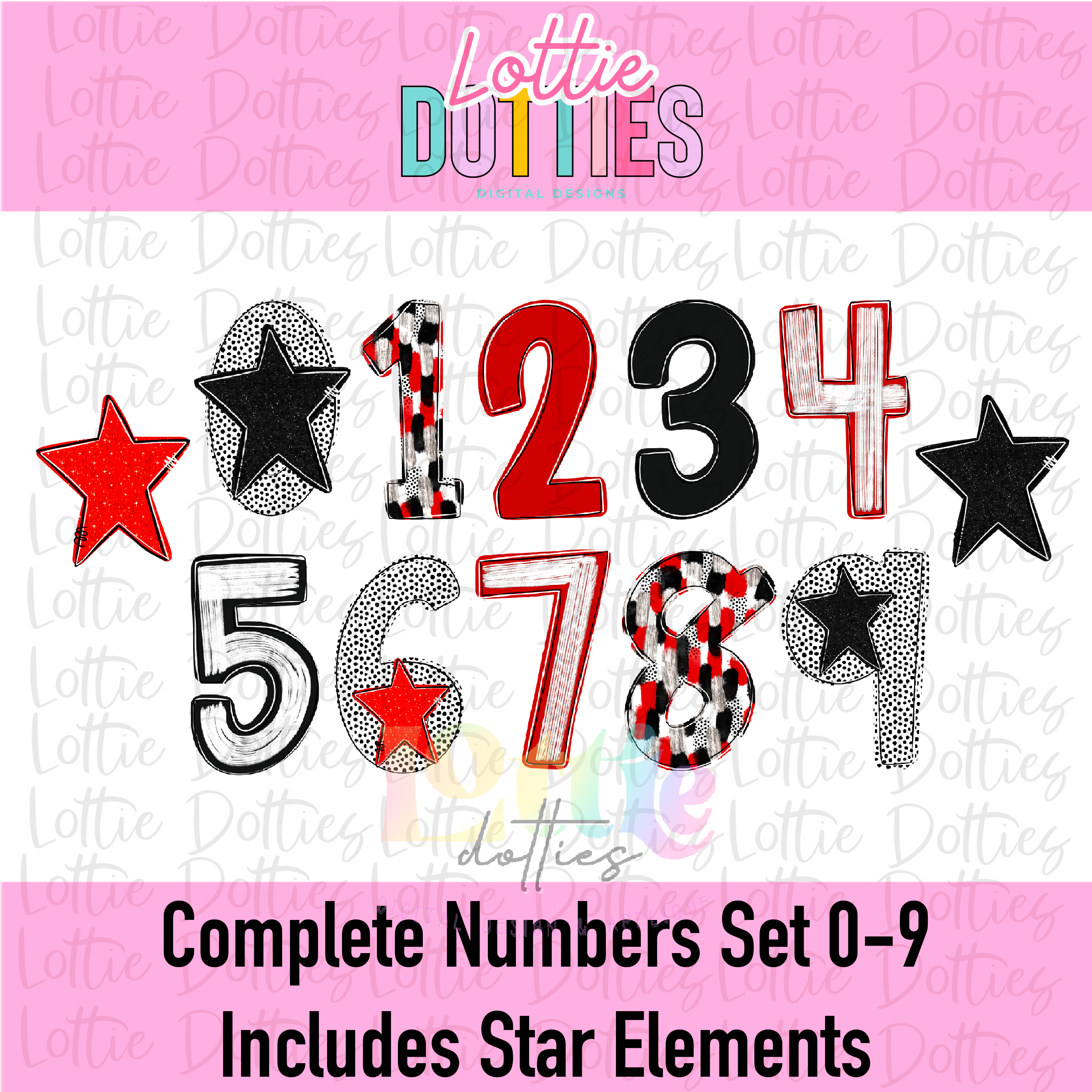 Red & Black Poppy Numbers Alpha Png - Red & Black Foil Numbers Alpha P ...