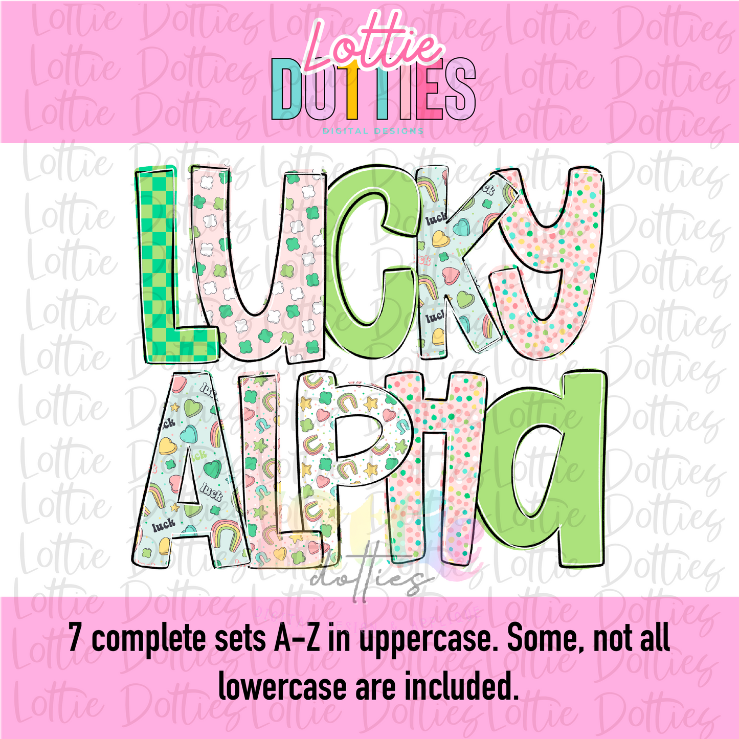 Lucky Alpha - Lucky St. Patrick’s Day Alpha - Alphabet Clipart - Instant Download