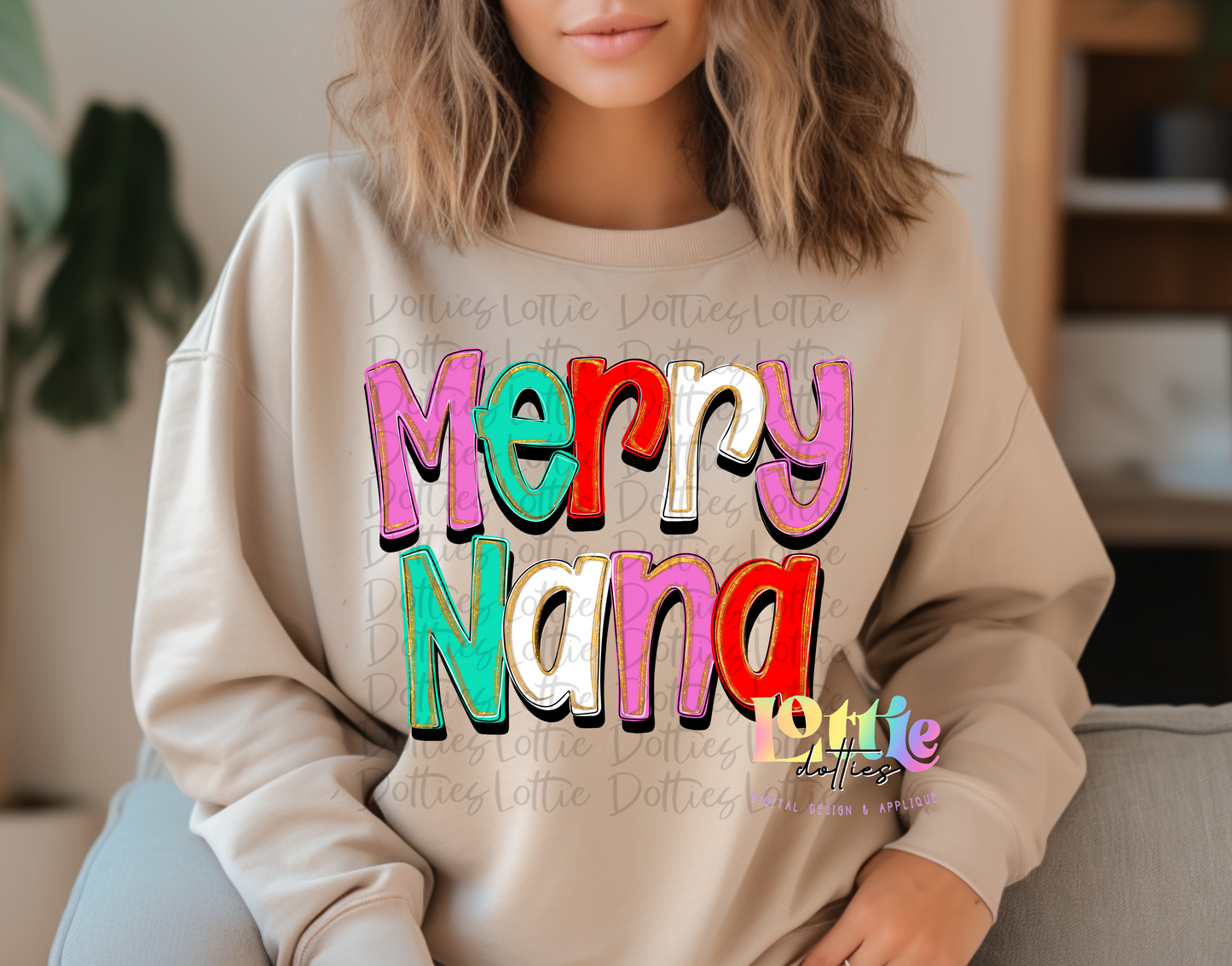 Merry Nana Whimsical Png - Christmas Sublimation Design- Digital Download