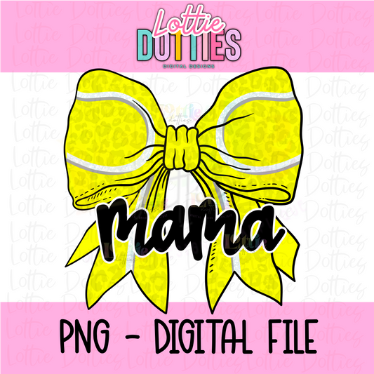 Tennis Mama Bow - Tennis Bow PNG - Bow Design Sublimation - Digital Download