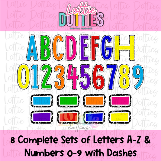 Notebook Filled Alphabet - School Alpha Pack - Alphabet Clipart - Instant Download