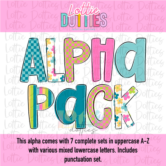 Flowers Alpha - Floral Alphabet - Alpha Pack - Alphabet Clipart - Instant Download  - Alpha Pack
