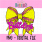Bulldogs PNG - Bulldogs Softball bow design - Digital Download - Pink