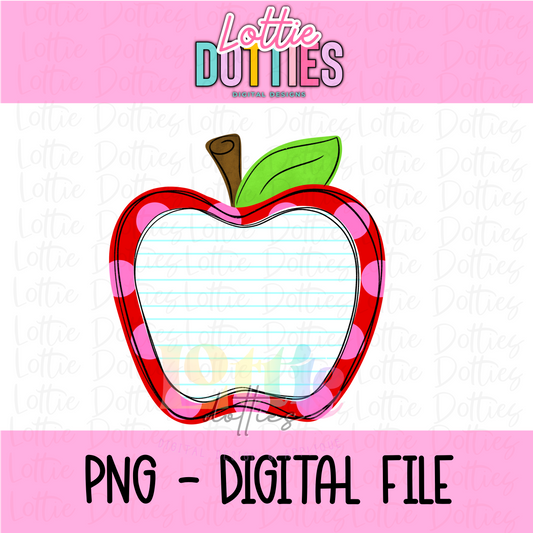 Apple PNG - Back To School - Sublimation - Digital Download