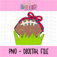 Football Bow - Red & Navy Football Bow PNG - Bow Design Sublimation - Digital Download