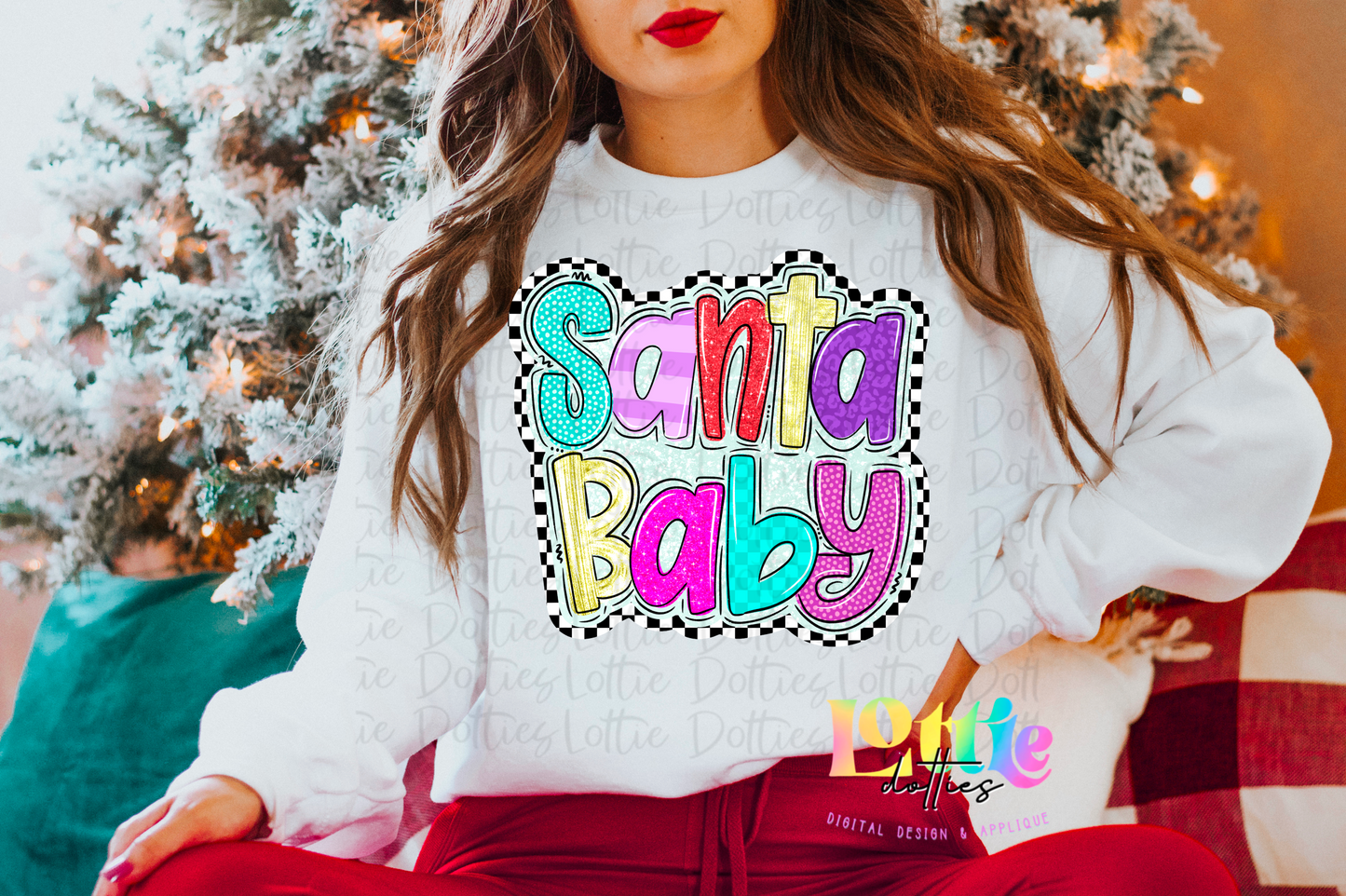 Santa Baby Bright PNG - Santa Baby Christmas PNG - Sublimation