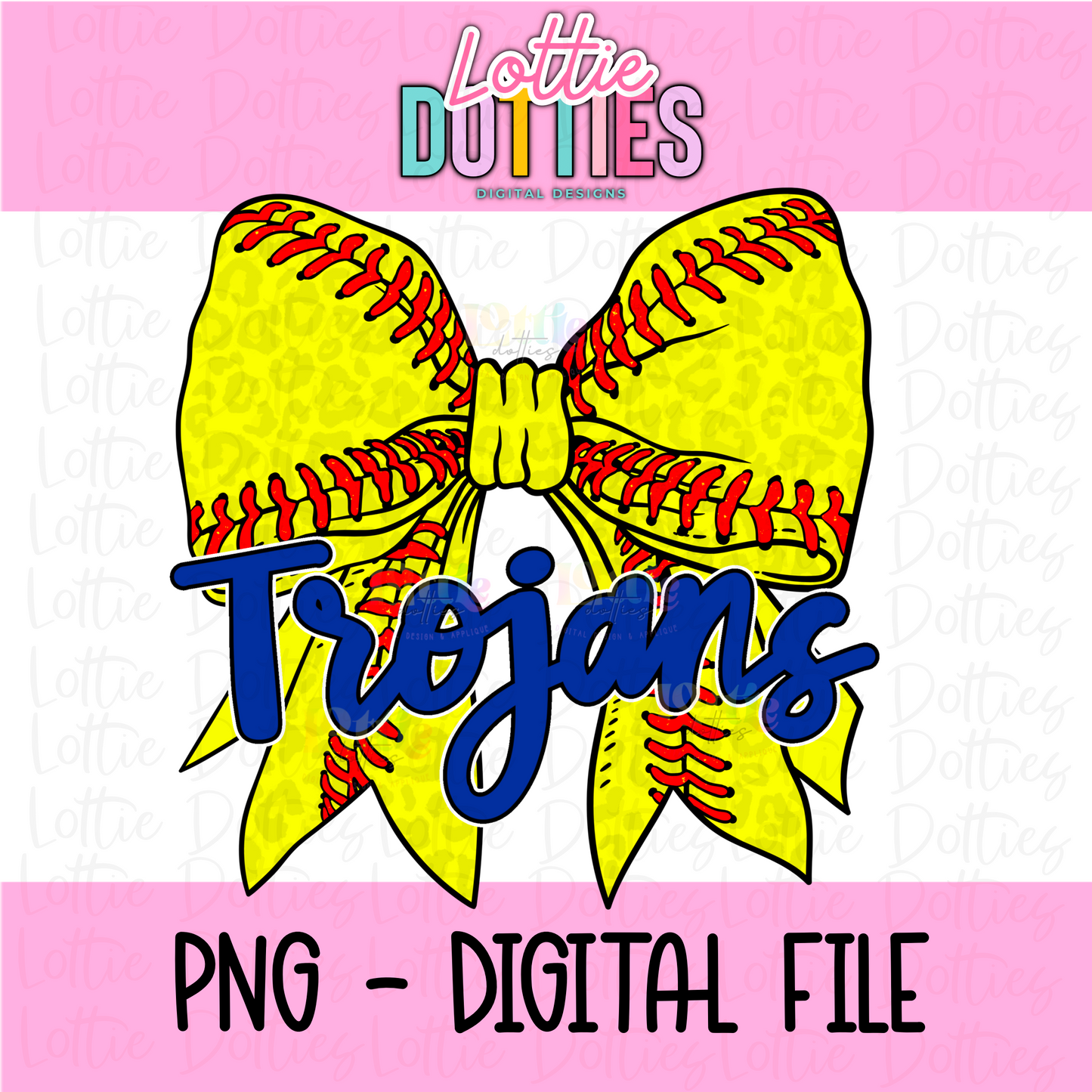 Trojans PNG - Trojans Softball bow Royal design - Digital Download