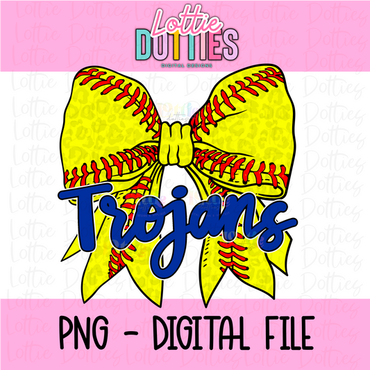 Trojans PNG - Trojans Softball bow Royal design - Digital Download