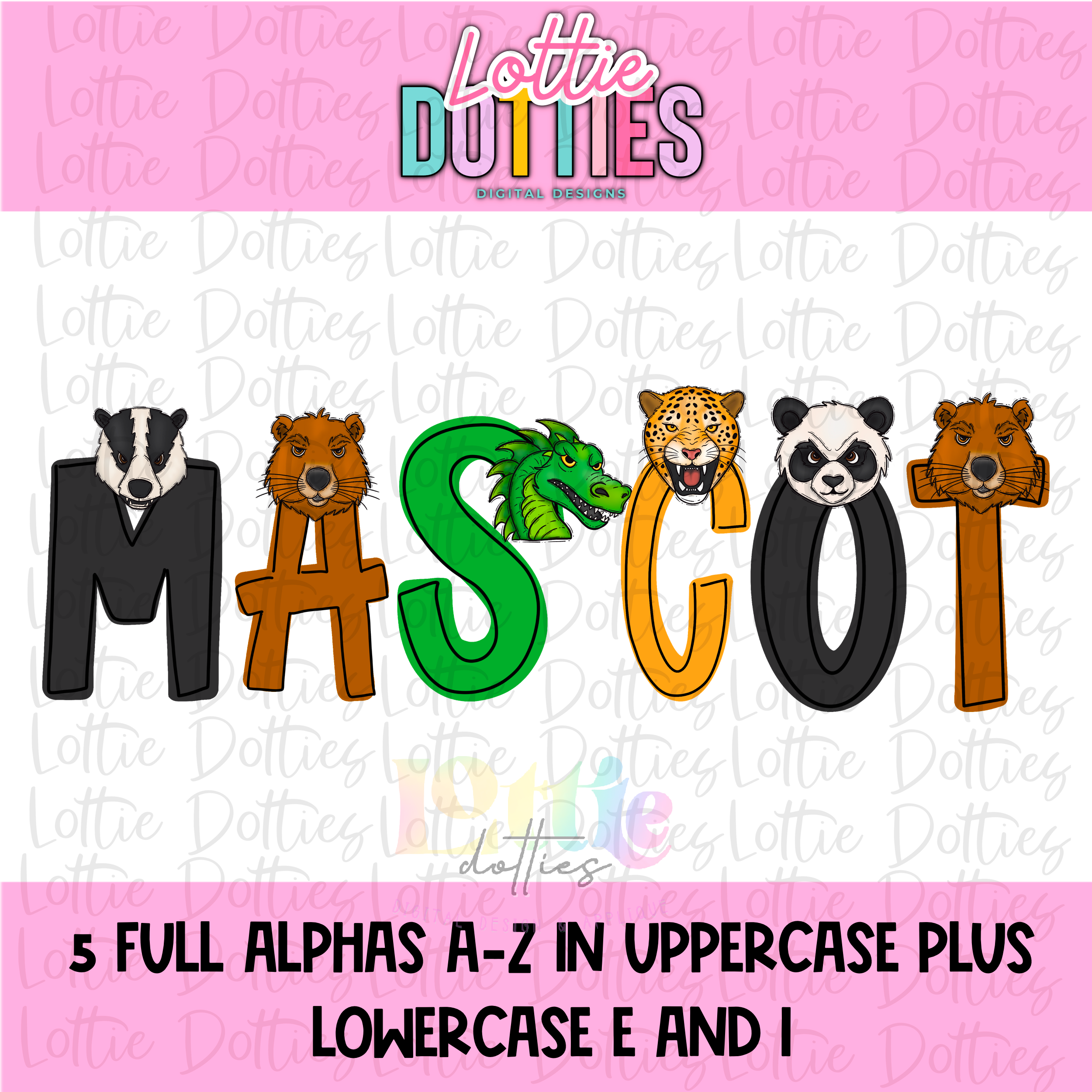 Mascot Alphabet - Alpha Pack - Alphabet Clipart - Instant Download ...