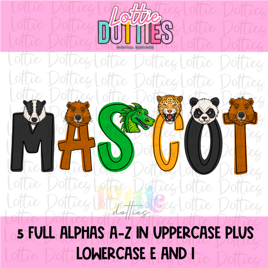 Mascot Alphabet - Alpha Pack - Alphabet Clipart - Instant Download