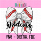 Wildcats PNG - Wildcats Baseball bow design - Digital Download