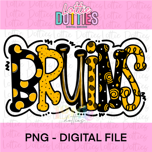 Bruins Black and Gold PNG - Bruins Sublimation design - Digital Download