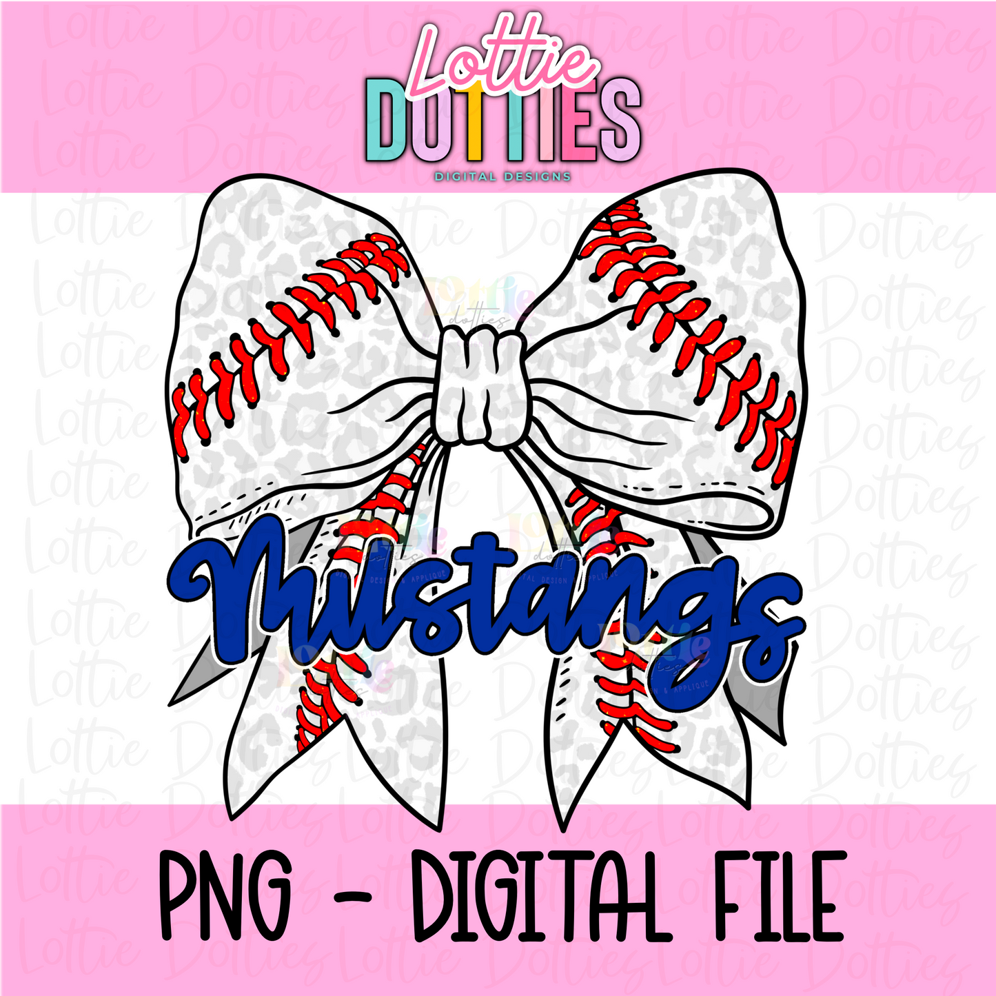 Mustangs PNG - Mustangs baseball bow design - Digital Download