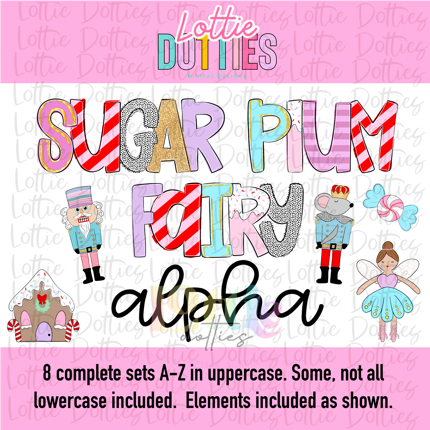 Sugar Plum Fairy Alpha Pack - Christmas Alpha - Alphabet Clipart - Instant Download