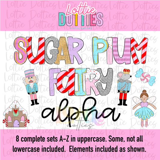 Sugar Plum Fairy Alpha Pack - Christmas Alpha - Alphabet Clipart - Instant Download