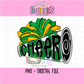 Cheer Megaphone PNG - Green & Gold Sublimation - Digital Design