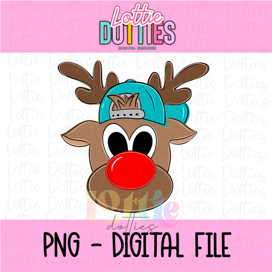 Reindeer with Hat Png - Christmas Design - name plate design - Digital Download