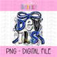 Devils PNG - Royal Black and White Bow Sublimation design -   Digital Download