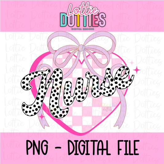 Nurse Heart PNG - Nurse Heart Pink - Valentine's Day Sublimation - Valentines Design