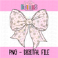 Pink Bow PNG - Pink Floral Bow Sublimation - Digital Download