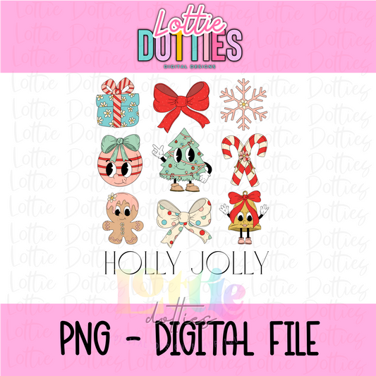 Holly Jolly PNG - Christmas Designs - Digital Download