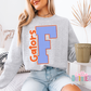 Blue and Orange Gingham Lace Spirit Alphabet | Spirit Alpha Pack | Digital Download | PNG