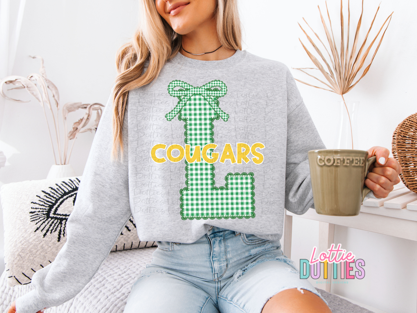 Green Gingham Lace Spirit Alphabet | Spirit Alpha Pack | Digital Download | PNG