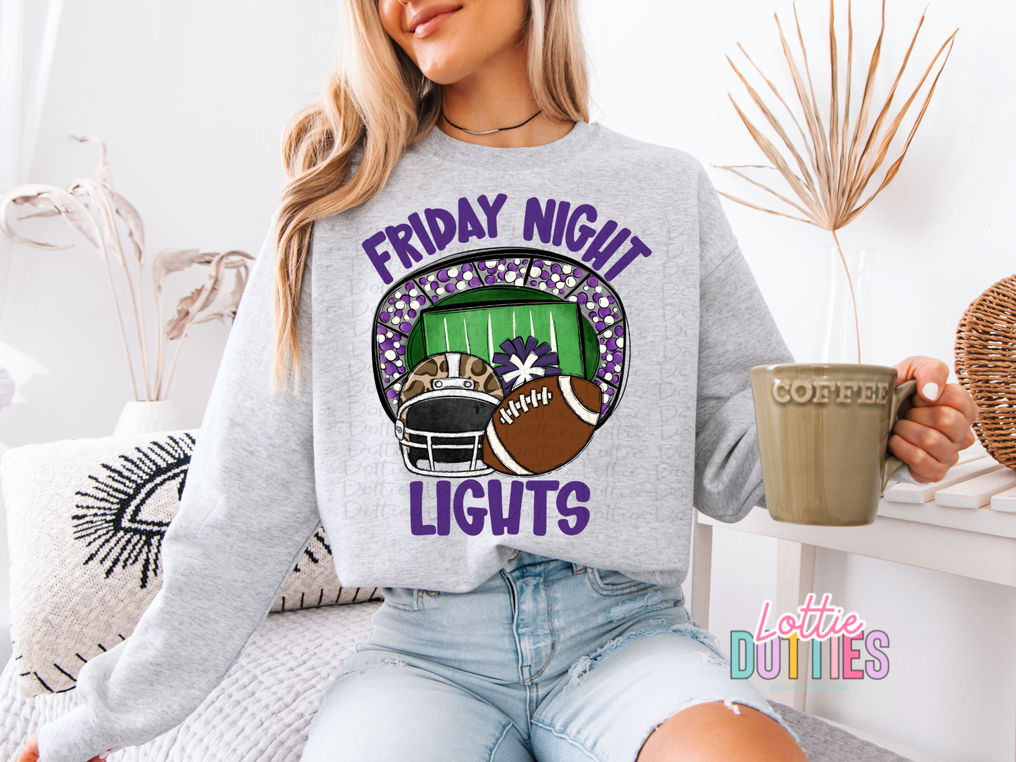 Friday Night Lights PNG - School Spirit Design- Digital Download - Purple