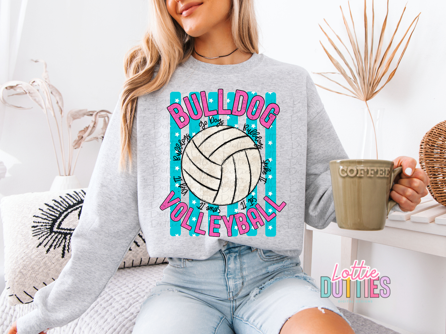 Volleyball PNG - Volleyball Design - Digital Download - Bulldog Volleyball