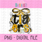 Tigers PNG | Black & Gold Tiger Spirit | Front and Back Design Included | Digital Download