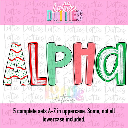 Christmas Cake Poppy Alpha - Christmas Cake Alpha - Alphabet - Alpha Pack - Alphabet Clipart - Instant Download  - Alpha Pack