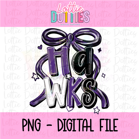 Hawks PNG - Hawks bow design - Digital Download - coquette design
