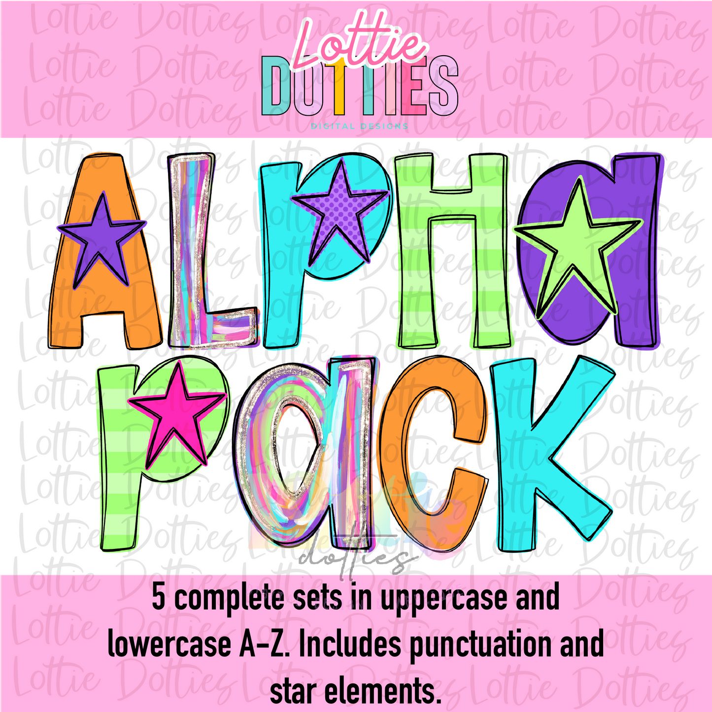 Paint Streak Alpha - Alpha Pack - Alphabet Clipart - Instant Download  - Alpha Pack