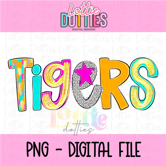 Tigers Mascot PNG - Poppy Mascot Designs - Digital Download
