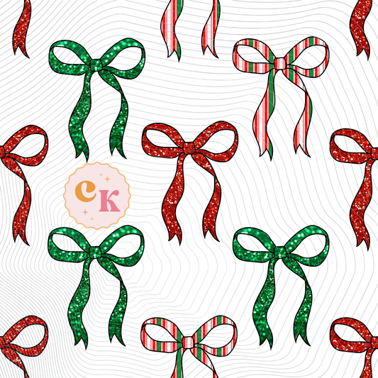 Christmas Bow Seamless | Christmas Bow Digital Paper Design | Christmas & Holiday | Digital Download | PNG
