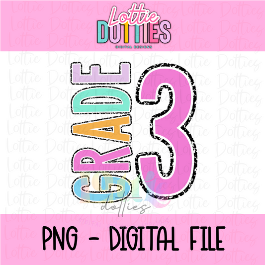 Third Grade PNG - Back To School - Sublimation - Digital Download