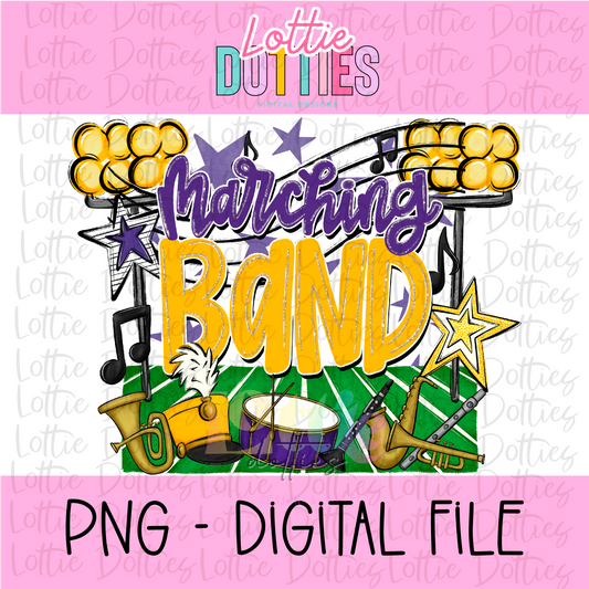 Marching Band PNG - Purple and Gold Marching Band design - Digital Download