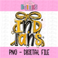 Indians PNG - Indians Black and Gold bow design - Digital Download - coquette mascot