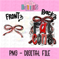 Falcons PNG | Red and Black bow design | Digital Download |