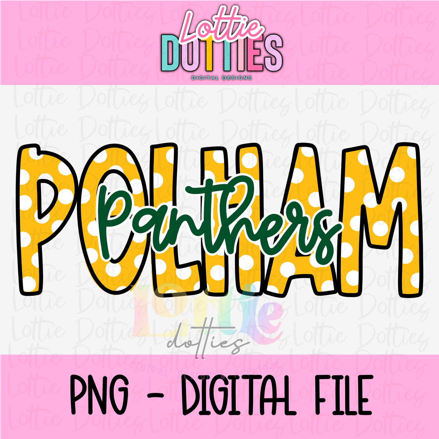 Pelham Panthers PNG - sublimation design - Digital Download - Green and Gold