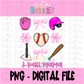 T-Ball Mama Png - T-Ball Pink Bows Sublimation File - Instant Download - Digital Download