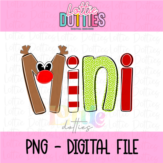 Mini PNG - Christmas Reindeer Sublimation - Digital Download