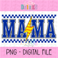 Mama Softball lightning bolt - Royal - PNG - Design Sublimation - Digital Download